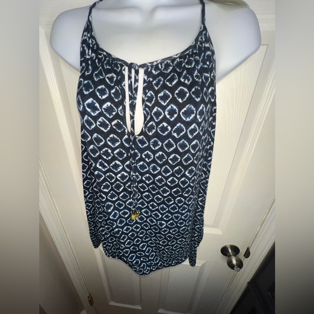 NWT Michael Kors MK Women’s Small Navy Cold Shoulder Long Sleeve Blouse Top S - Picture 6 of 15